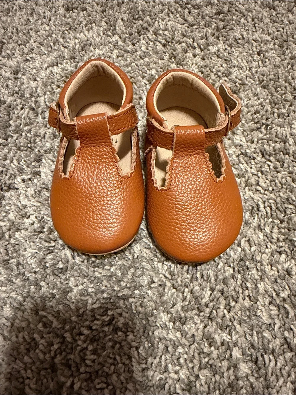 Kids Leather Mary Jane Shoes in Brown